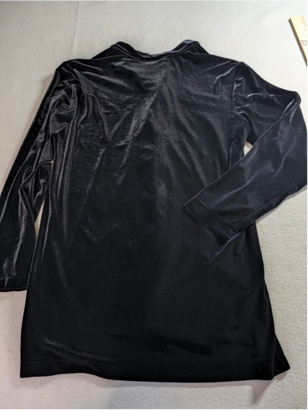 Vintage Black Velvet Mandarin Collar Frog button top - Picture 3 of 3